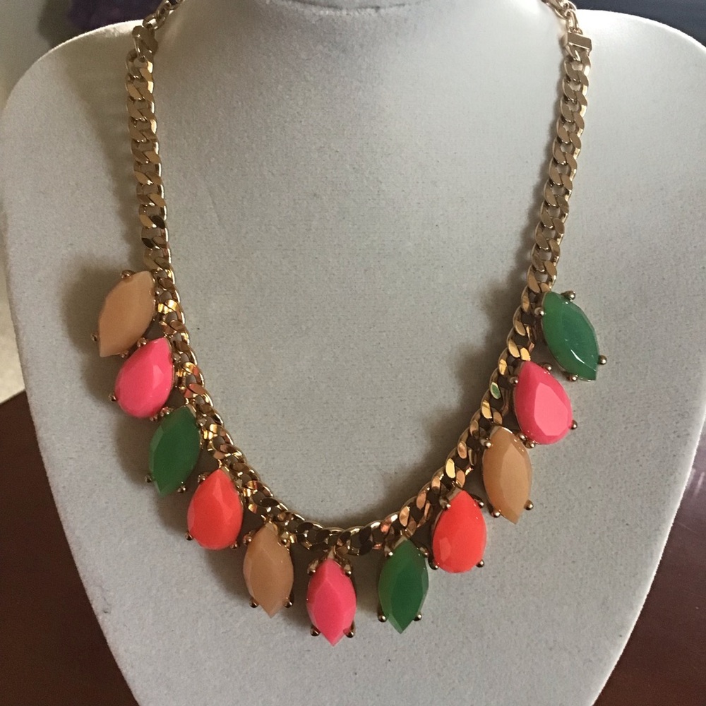 Kate spade colorful gems gold necklace
